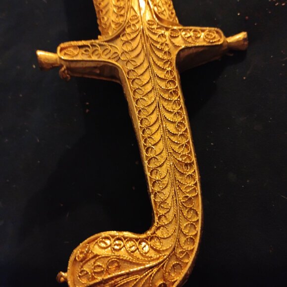 Ceremonial Wedding Sword w/ 24k Gold Filigree Handle and Sheath * Engraved Inscr - Picture 10 of 13
